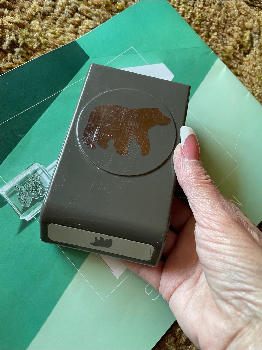 Stampin' Up! Bear Punch in Brown and Green